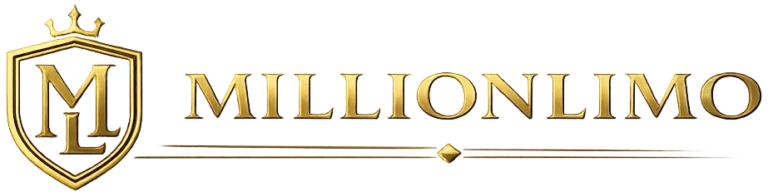 Million Limo gold luxury chauffeur and limousine service logo